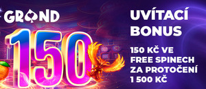 Získejte Grandwin bonus za registraci 150 free spinů 