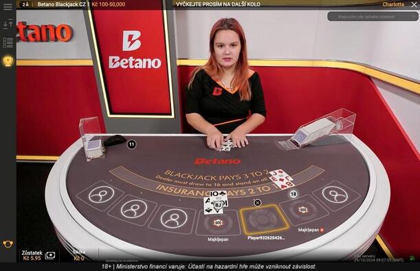 Betano live blackjack