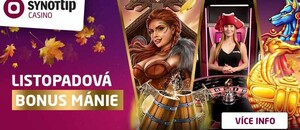 Listopad je v online casinu SYNOT TIP ve znamení bonusů