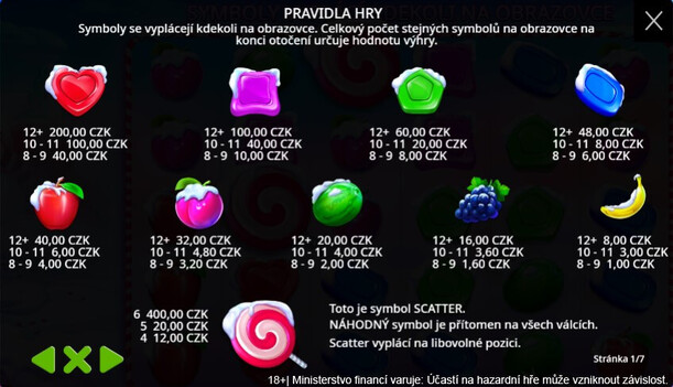 Symboly ve hře Sweet Bonanza Xmas