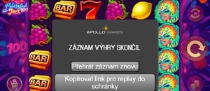 Novinka v Apollo casinu. Sdílejte své výhry s funkcí REPLAY Novinka v Apollo casinu. Sdílejte své výhry s funkcí REPLAY